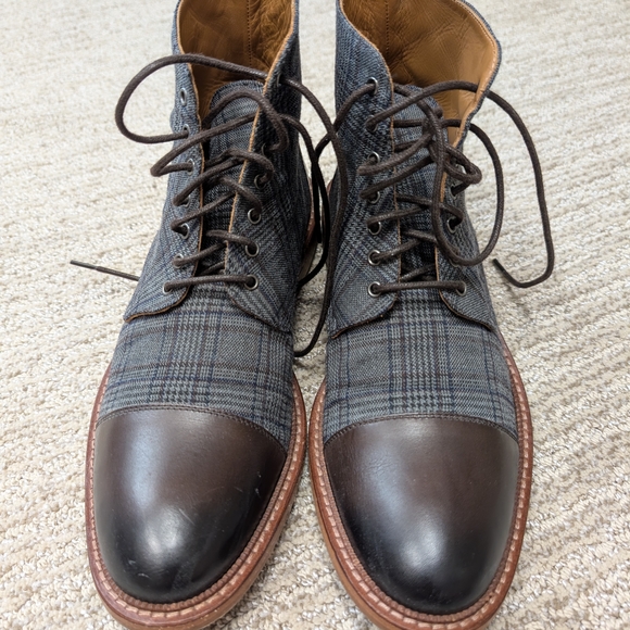 Taft Men's Boots in Brown and Gray Checkered Pattern - Picture 1 of 1
